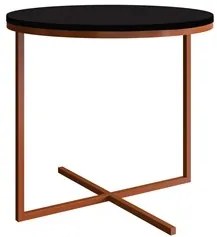 Mesa de Centro Redonda Média Volpi 24815 Preto Base Cobre - Artesano