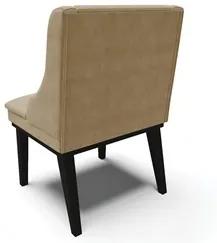 Cadeira Estofada para Sala de Jantar Base Fixa de Madeira Preto Lia Su