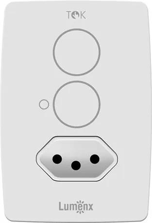 Interruptor Touch Tok 2 Pads + 1 Tomada - Linha TOK - Lumenx