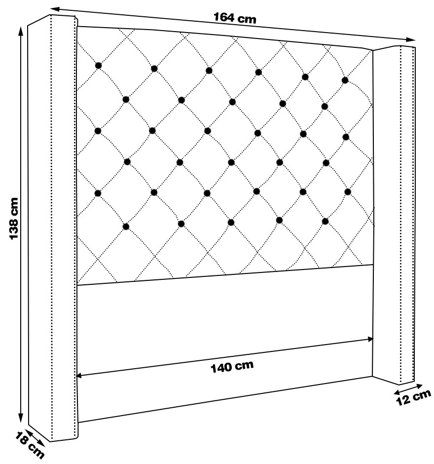 Cabeceira Decorativa Casal 1,64M Loewe Veludo Uva G63 - Gran Belo