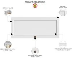 Armário de Cozinha Aéreo 1 Porta Basculante 80cm Duna P09 Branco - Mpo