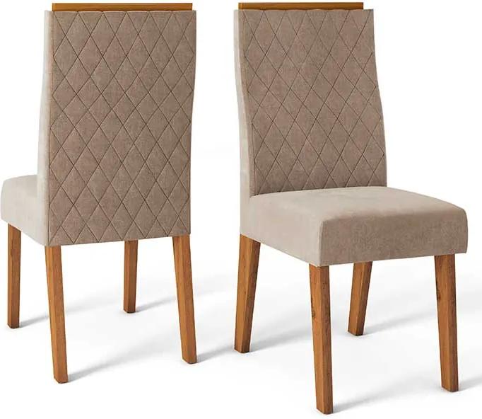 Conjunto 2 Cadeiras Cássia Rústico Terrara Tecido Veludo Kraft