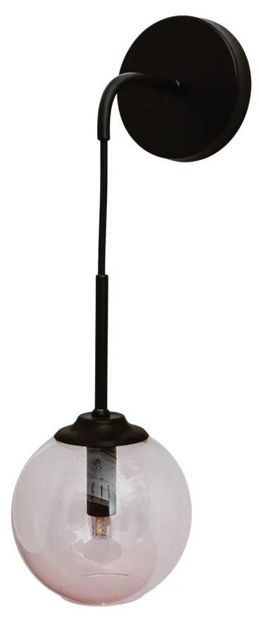 Arandela Ball Ø14X45Cm 1Xg9 / Metal E Globo Ø14Cm | Usina 16411/14 (CP-M - Champagne Metálico, AMBAR)