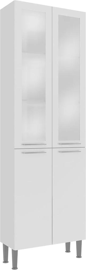 Paneleiro 700X2220 2Pta Vidro Branco-Brilho Genialflex Móveis
