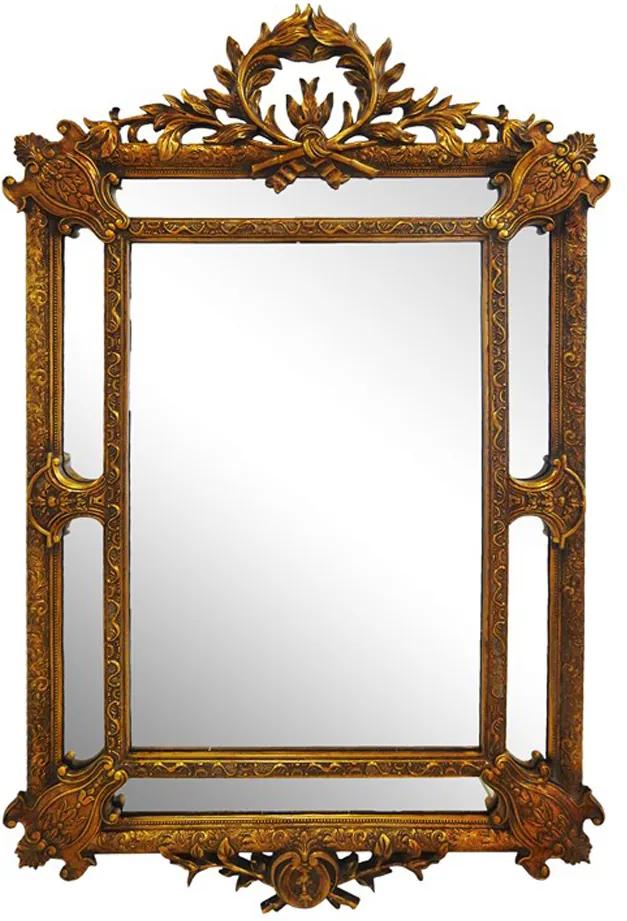 Espelho Com Modura em Madeira Dourada Clássica Luis XV