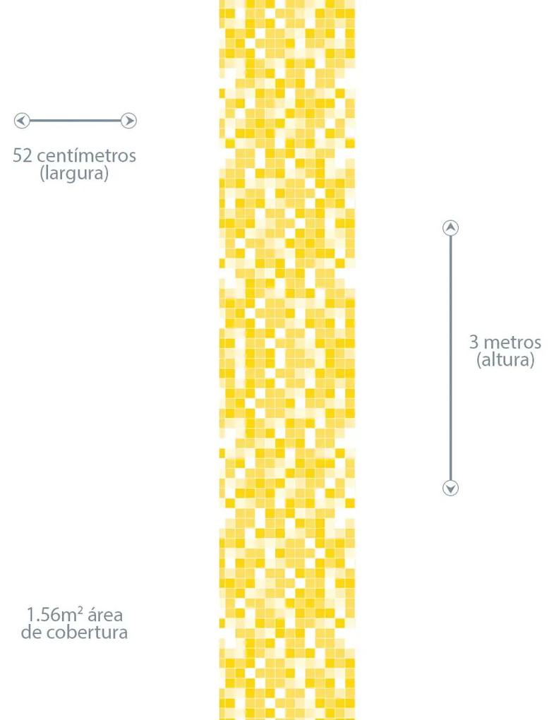 Papel de Parede pastilha amarelo gema 0.52m x 3.00m