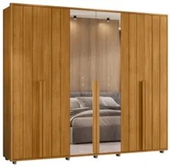 Guarda Roupa Casal 278cm 6 Portas 4 Espelhos Zac Cinamomo Z10 - Mpozen