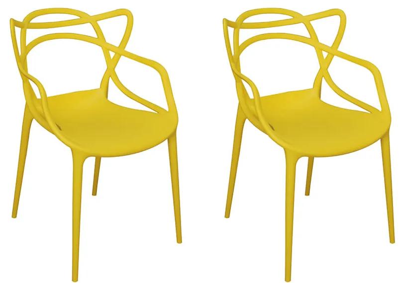 Conjunto com 2 Cadeiras Allegra - Amarelo