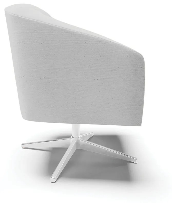 Poltrona Decorativa Giratória Cromada Stella Linho D03 - D'Rossi - A05 Cinza
