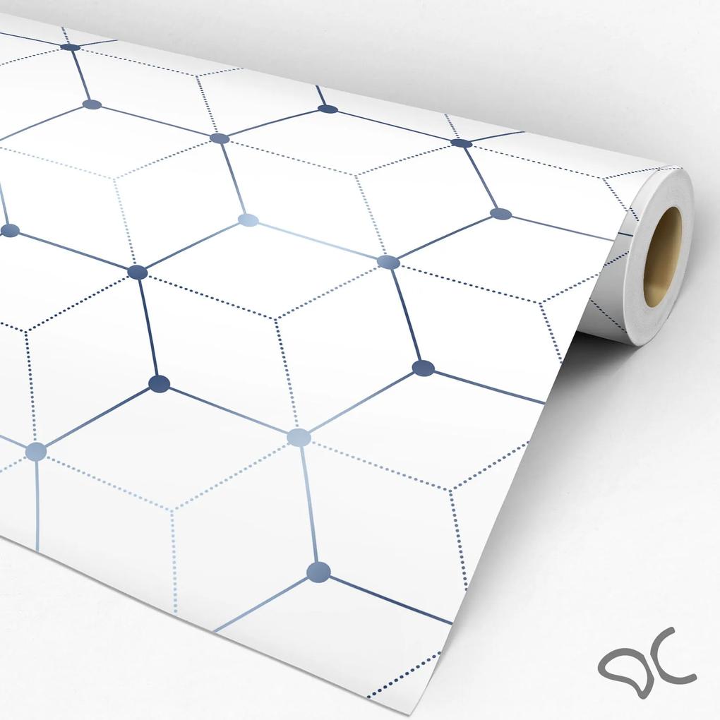 Papel de Parede Cubis Dinamond Azul 0.52m x 3.00m