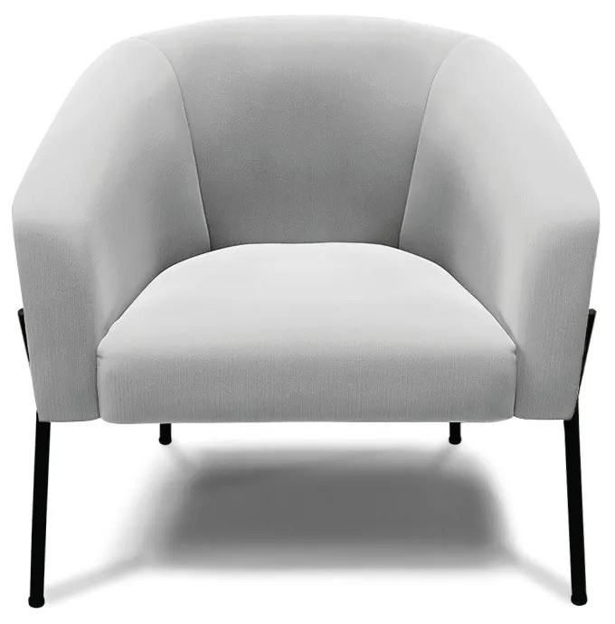 Poltrona Decorativa Pé de Ferro Preto Kit 2 Stella Suede Cinza D03 - D'Rossi