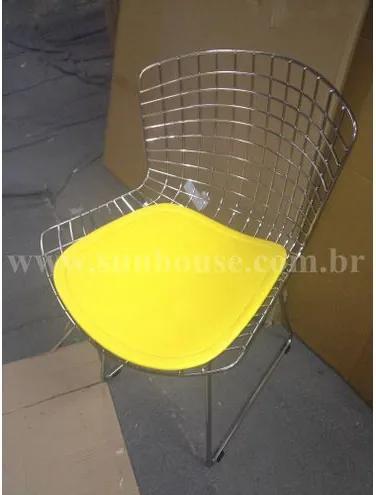 Cadeira Bertoia Assento Courissimo Amarelo 16199 Sun House