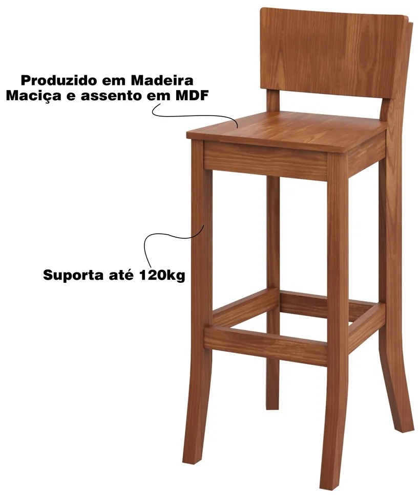 Banqueta Decorativa Sala de Jantar Dora sem Estofado G42 - Gran Belo