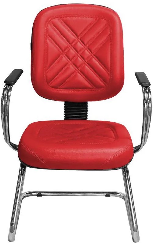 Cadeira para Escritório PD-03SCBC Couro Vermelho - Pethiflex