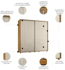 Guarda Roupa Casal 230cm Com 2 Portas Verbena Off/Cinamomo Z10 - Mpoze