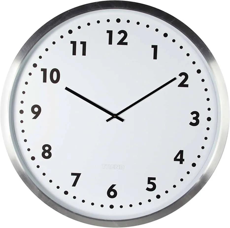 Relógio de Parede com Moldura Prateada em Alumínio - Urban - 80x6,5 cm