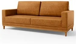 Sofá 2 Lugares 160cm Living Sala de Estar Kayrós D05 Sintético Whisky