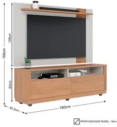 Rack para Sala Memory com Painel para TV 70 Pol. Amélie C05 Mix Off Wh
