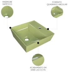 Cuba Pia de Apoio Para Banheiro Quadrada 33cm Aya C08 Verde - Mpozenat