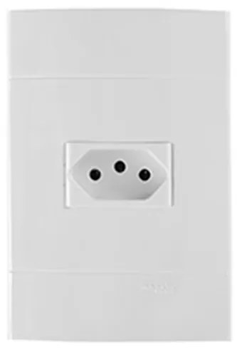 Conjunto Tomada 4x2 Termoplastico Branco 10a