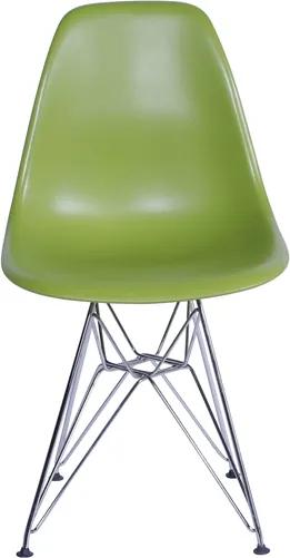 Cadeira Eiffel PP Verde Base Cromada Or design