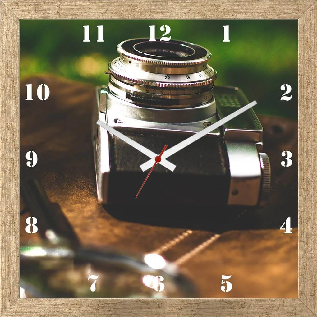 Relógio De Parede Vintage Personalizado Máquina Fotográfica 30x30cm