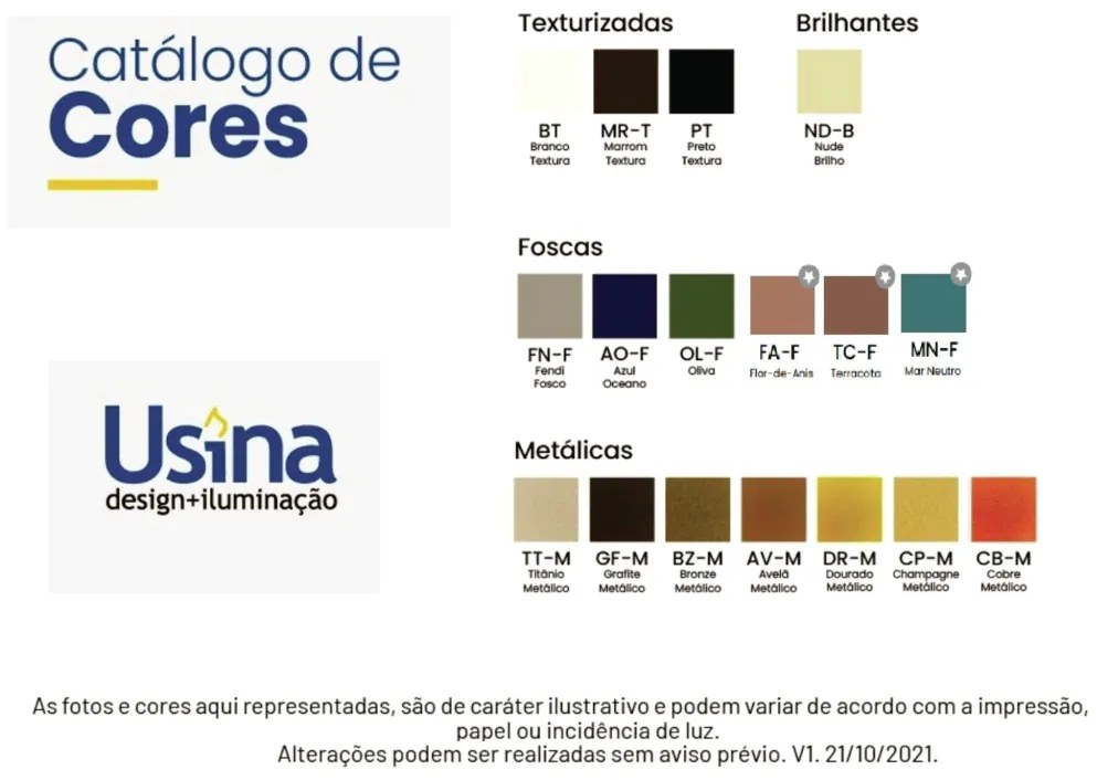 Pendente Tule Ø50X25,5Cm 1Xmr16 - Usina 25122/50 (BT - Branco Texturizado, OL-F - Verde Oliva Fosco)