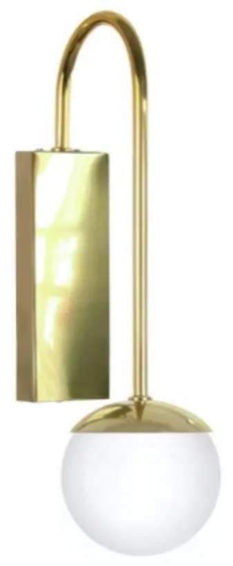 Arandela Globo Haste 18X18X36Cm Metal E Globo Ø12Cm 01Xg9 | Old Artisa... (HONEY, FOSCO (BRANCO))