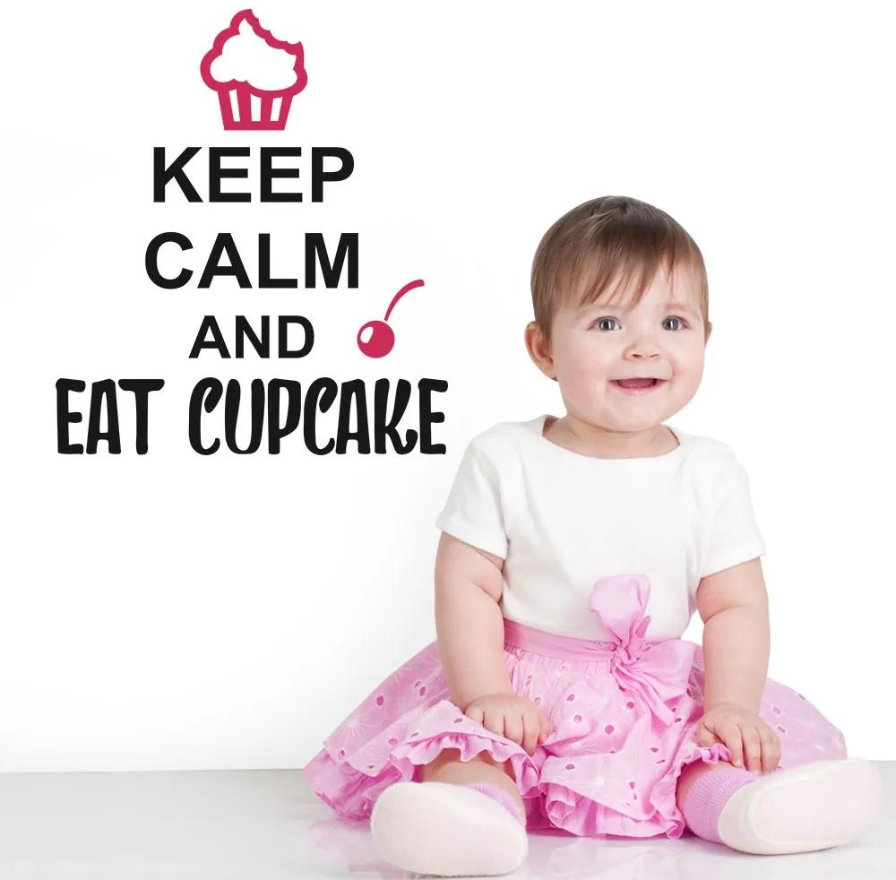 Adesivo de Parede Keep Calm and Eat Cupcake