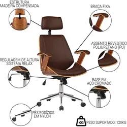 Kit 2 Cadeiras de Escritório Presidente Giratória Liziê R02 Sintético