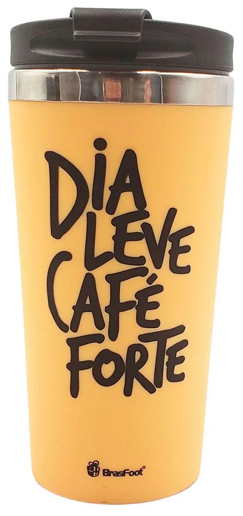 Copo Térmico Emborrachado 450 ml Dia Leve Café Forte