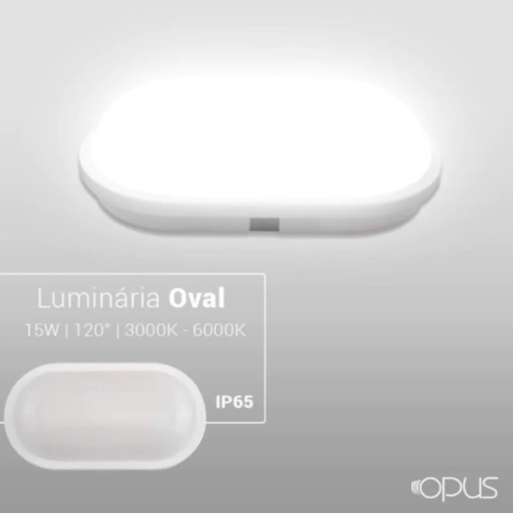 Luminária Tipo Tartaruga Oval 16,5X11,5X6,5Cm Led 15W 3000K Ip65 |Opus...