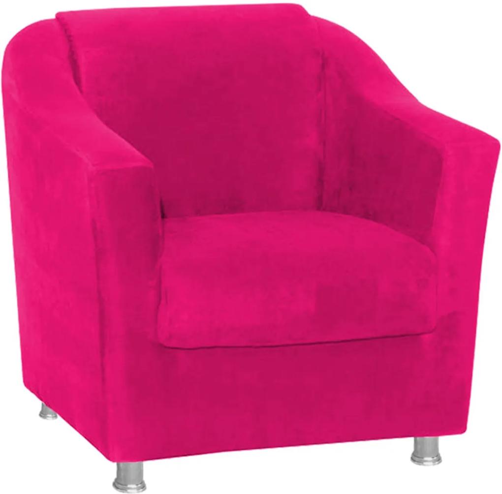 Poltrona Decorativa Tilla para Sala e Recepção Suede Pink - D'Rossi