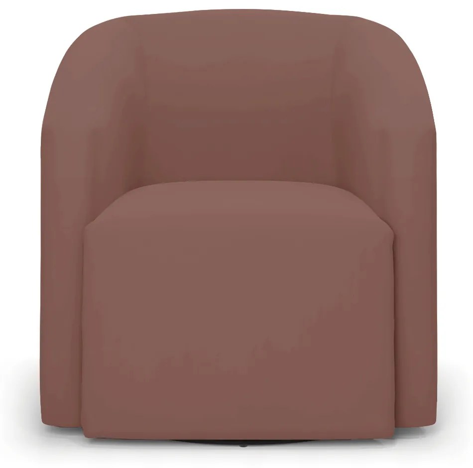 Poltrona Decorativa Base Giratória Stella Max Veludo Rosê D03 - D'Rossi