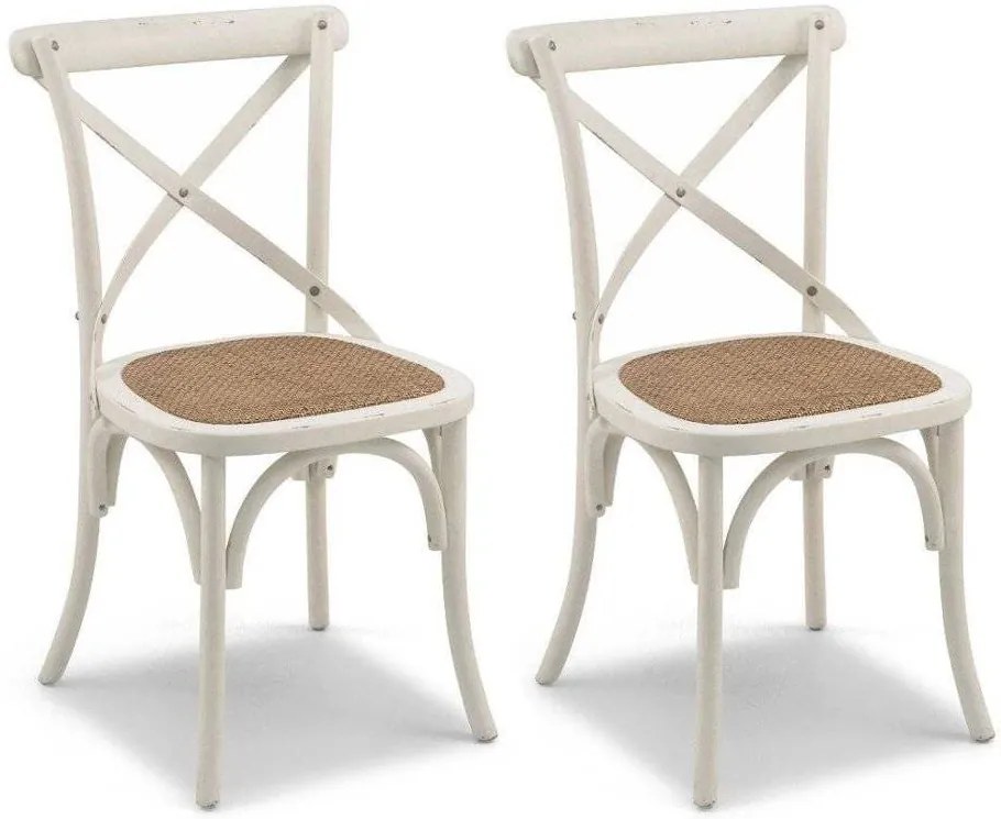 Cadeira Paris Branca de Madeira de Carvalho - 2 cadeiras - Cor: Branco