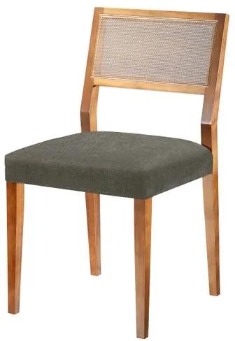 Cadeira Caiscais Assento cor Cinza com Base Nogal - 46489 Sun House
