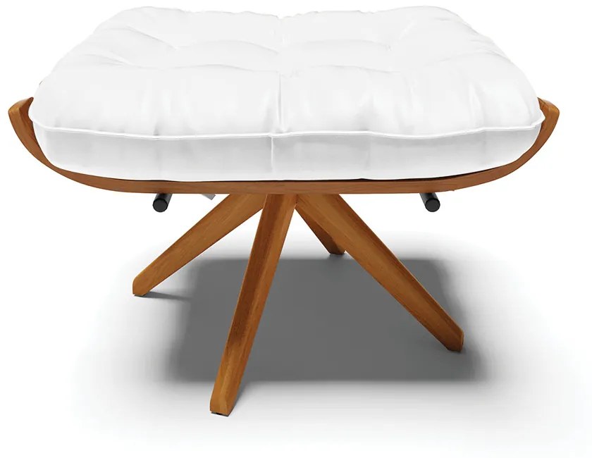 Puff Giratório Costela kit 2 Sintético Base de Madeira MA30 M11 - D'Rossi - Branco