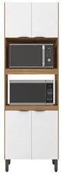 Paneleiro Duplo Forno 4 Portas Firenze D02 Amendola/Branco - Mpozenato