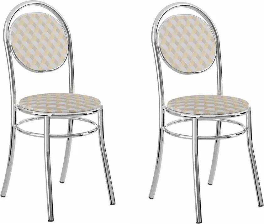 Cadeiras para Cozinha Kit 2 Cadeiras 190 Retrô/Cromado - Carraro Móveis