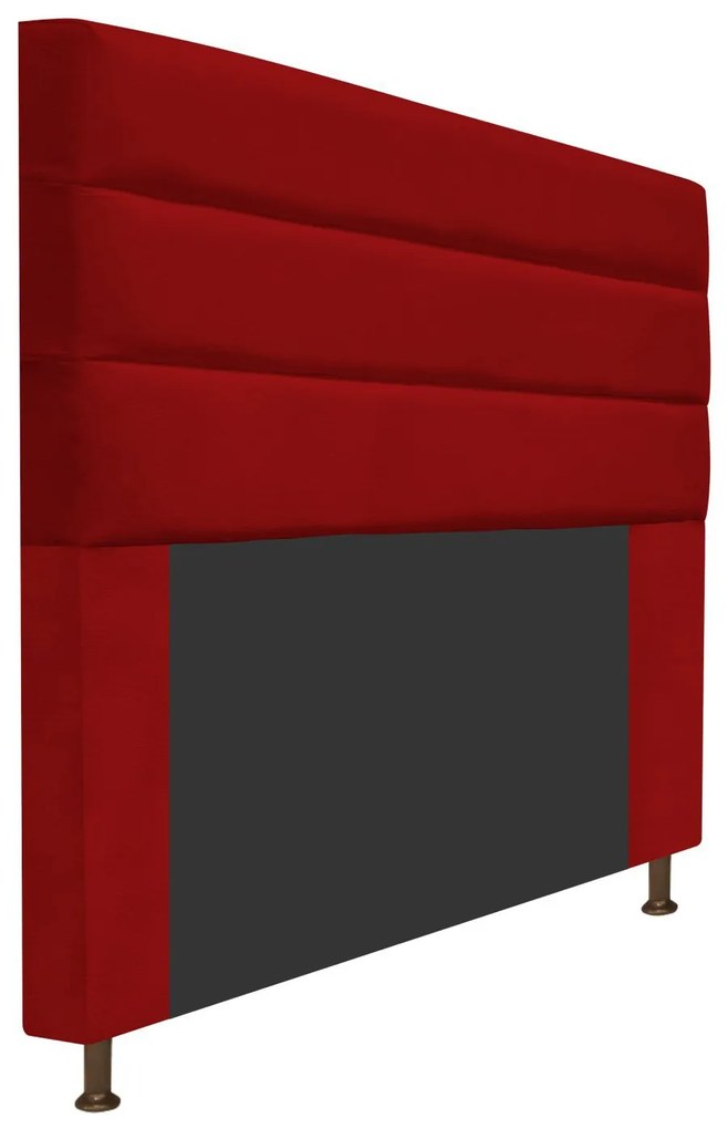 Cabeceira Estofada Turim 195 cm King Size Suede Vermelho - ADJ Decor