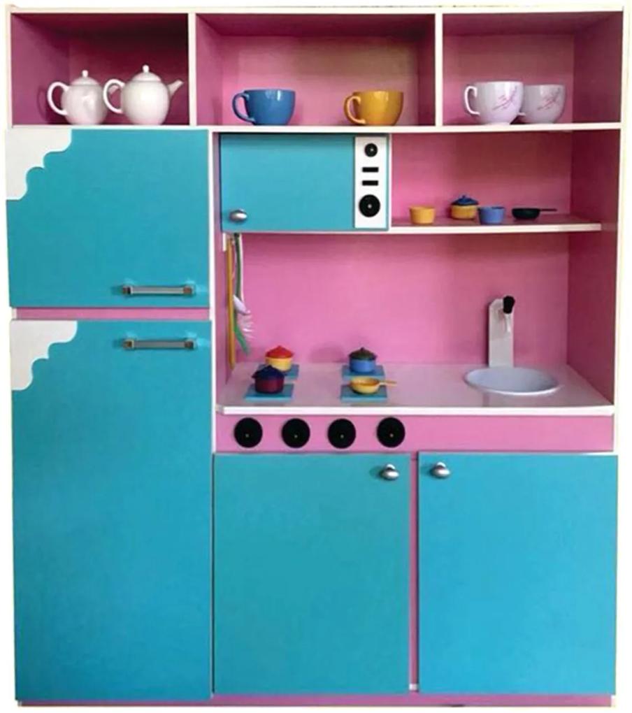 Cozinha Infantil Criança Feliz 130cm Rosa/Azul