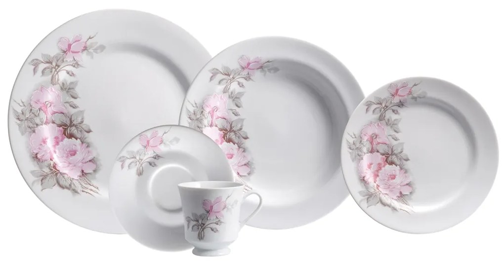 Aparelho De Jantar Chá 20 Peças Porcelana Schmidt - Dec. Maresias 2405