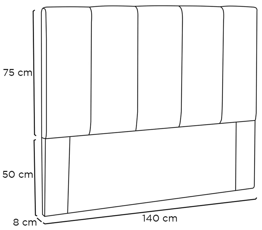 Cabeceira Casal Australia 140cm Suede - ADJ Decor