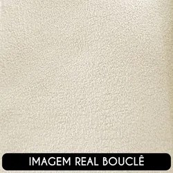 Poltrona para Sala de Estar Decorativa Quadrada Maggie K04 Bouclê Bege