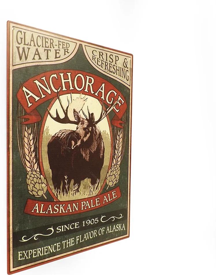 Placa Decorativa Anchorage Alaskan Pale Ale Média em Metal - 30x20cm