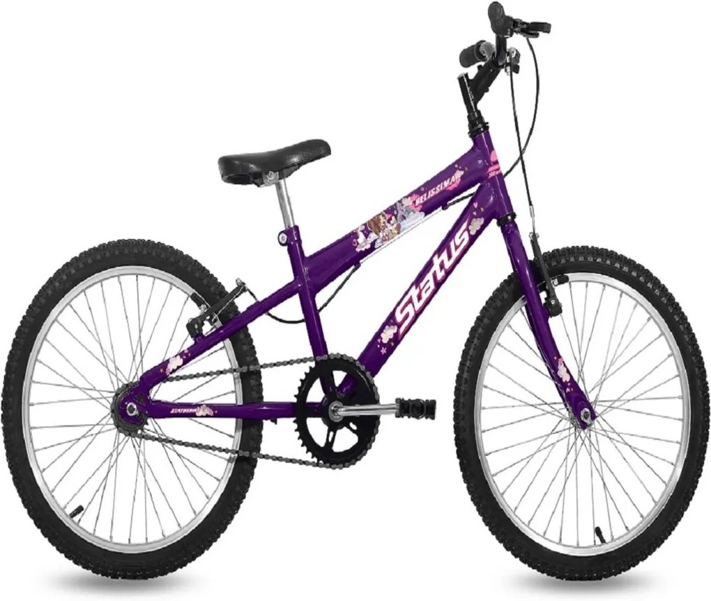 Bicicleta Infantil Status Bike Belíssima Aro 20 - Violeta