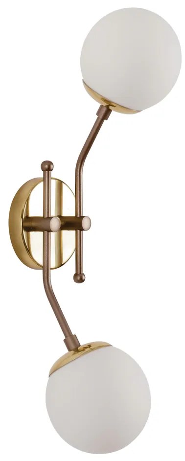 Arandela Pipoca 17X52X21Cm 2Xg9 / Globo Ø12Cm | Usina 16741/2 (CP-M - Champagne Metálico, CLEAR)