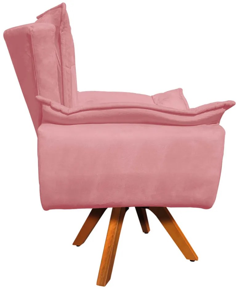 POLTRONA GIRATORIA OPALA SUEDE ROSE BASE