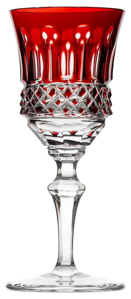 Taça de Cristal Lapidado Artesanal p/ Licor - Vermelho - 69  Vermelho - 69