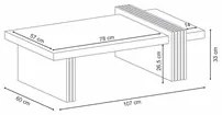 Mesa de Centro para Sala de Estar 107cm Luna Nature/Preto - HB Móveis